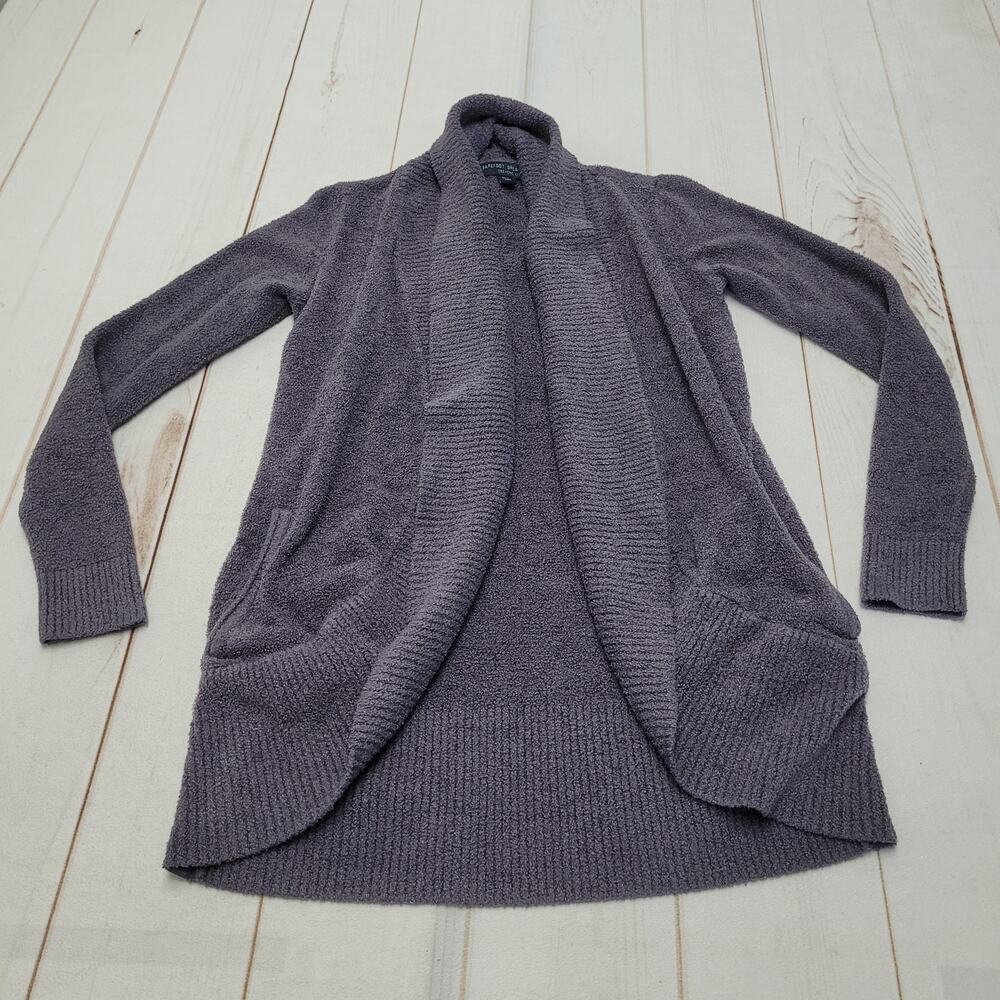 Barefoot Dreams cozychic lite knit purple cardigan sweater drapey cozy 452